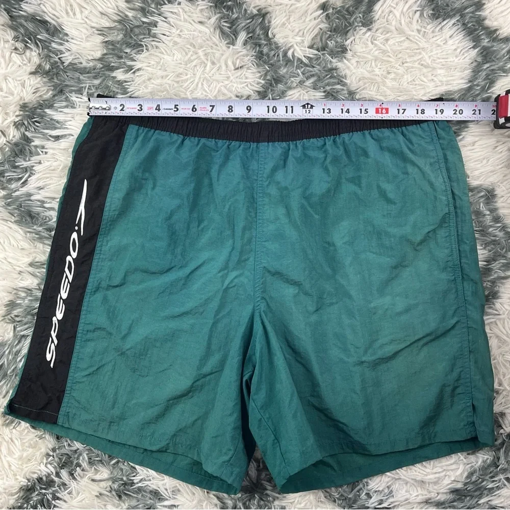 Vintage Speedo Men's Green Swim Trunks With Liner Size Large
